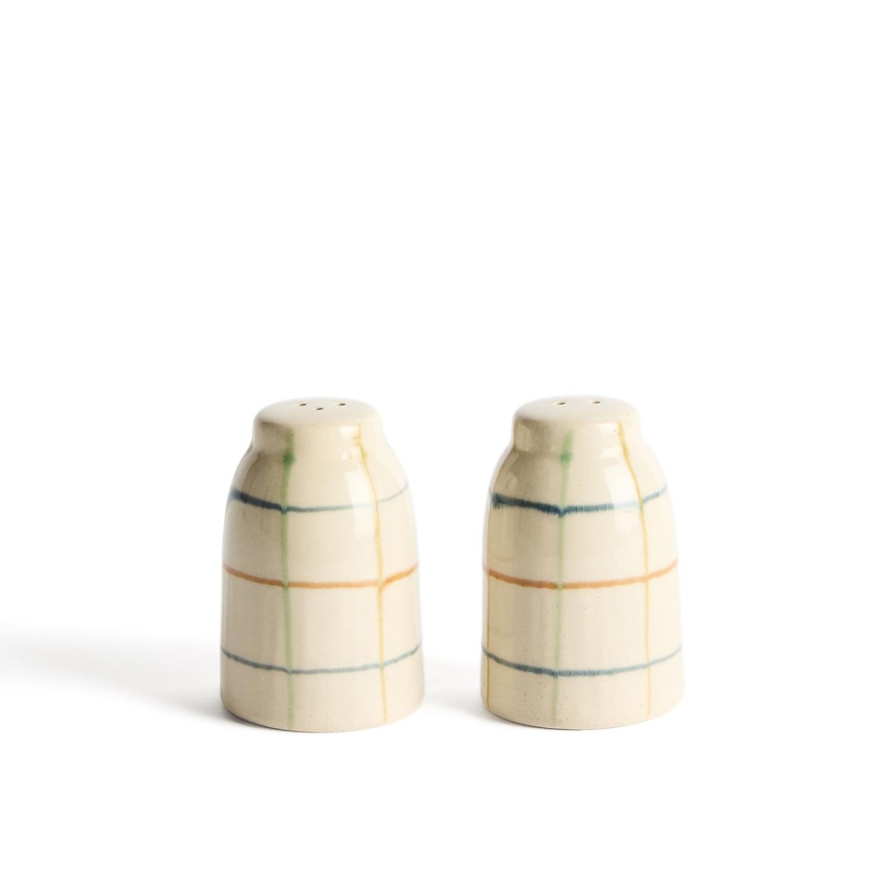 kave taburetes Set solnita si pipernita crem/multicolore din ceramica Belor Kave Home