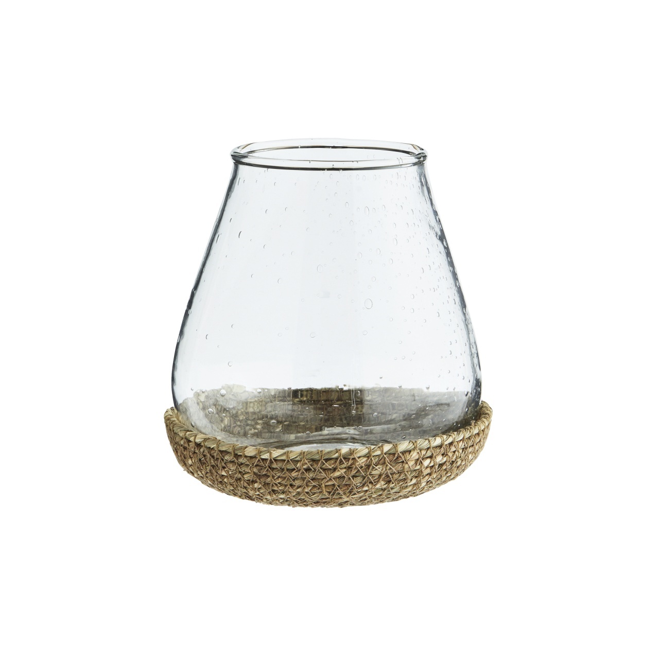 Candle Holders Suport lumanare transparent/maro din sticla 12 cm Suria Madam Stoltz