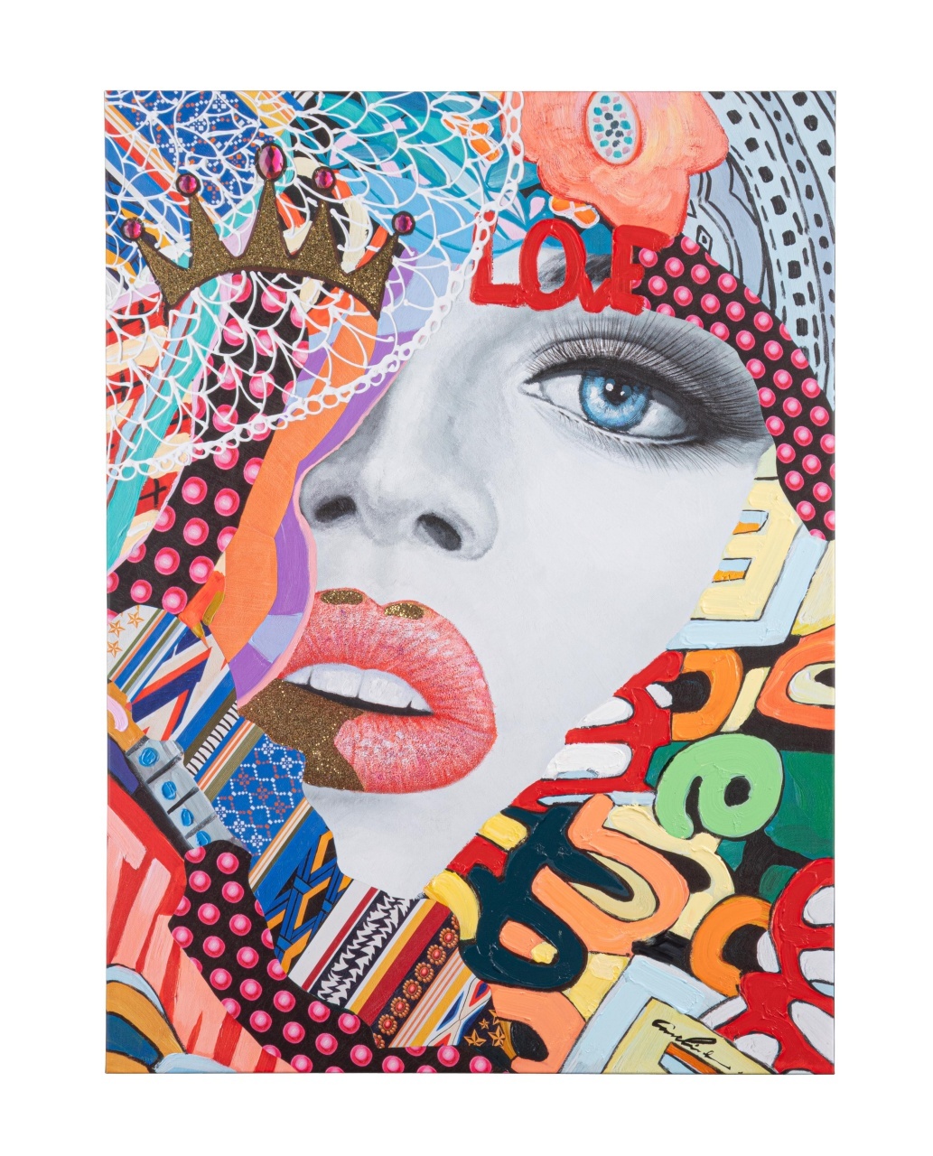 Posters, Prints, & Visual Artwork Tablou multicolor din fibre naturale 90x120 cm Talent 11l Bizzotto
