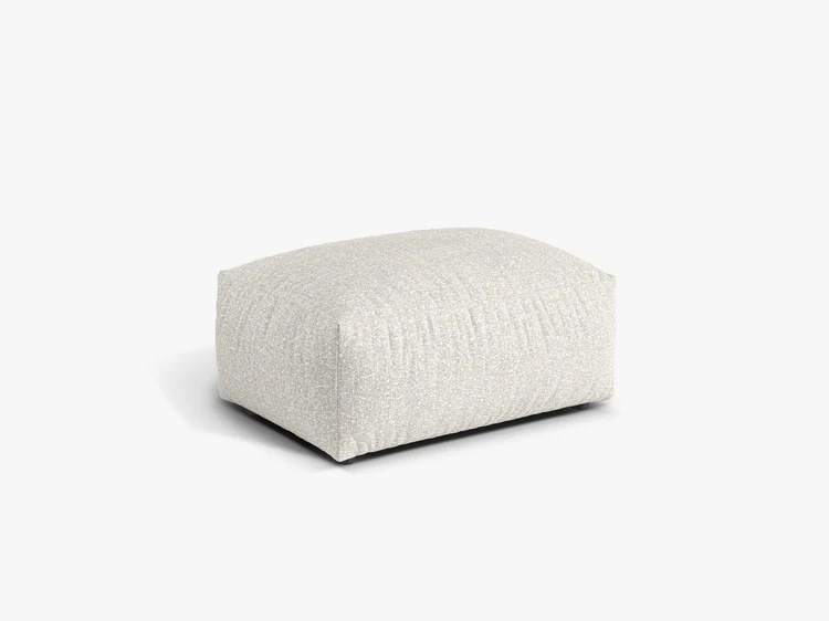 Taburet dreptunghiular bej din textil 65x95 cm Martina Boucle Micadoni