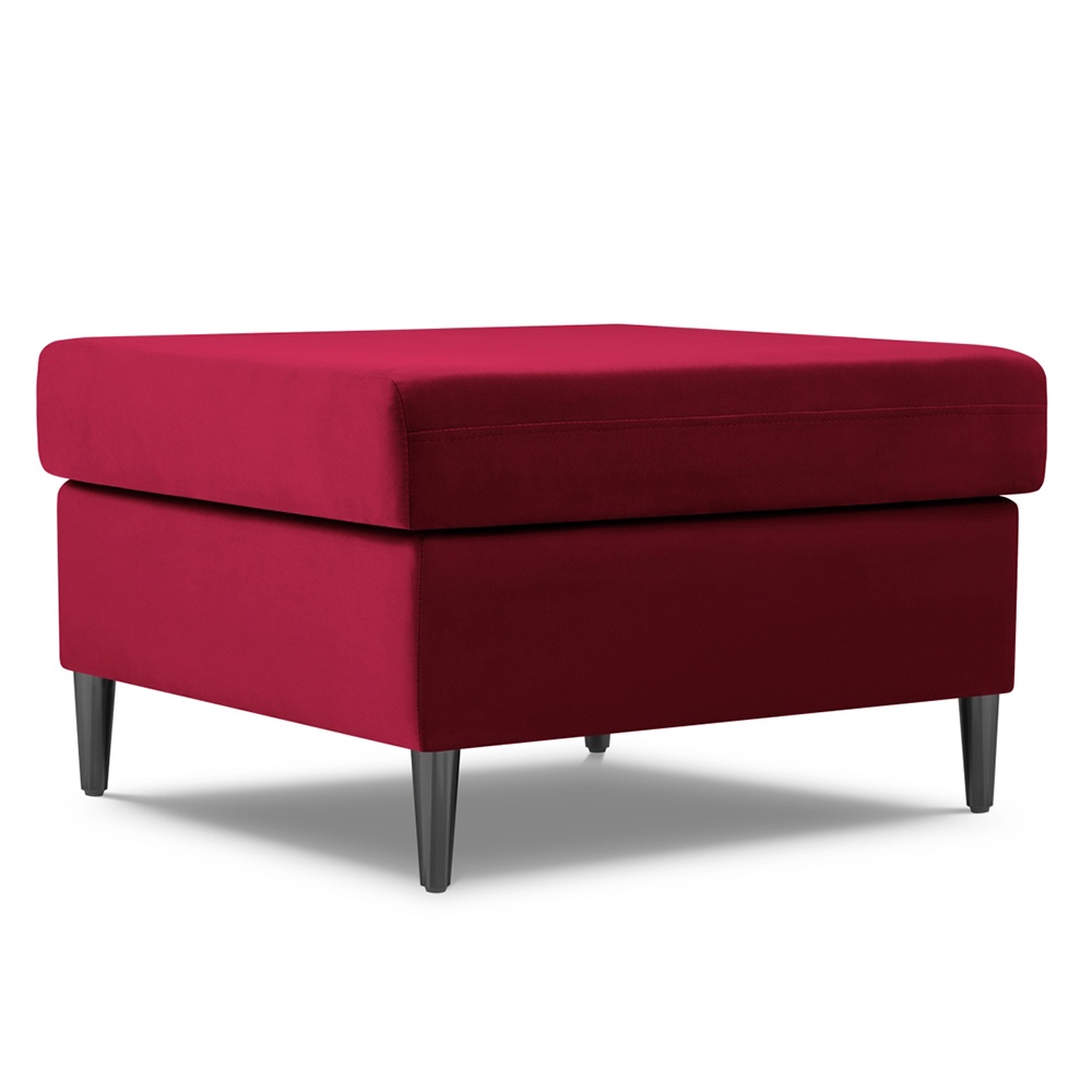 Taburet patrat rosu/negru din catifea 70x70 cm Kyoto Cosmopolitan Design