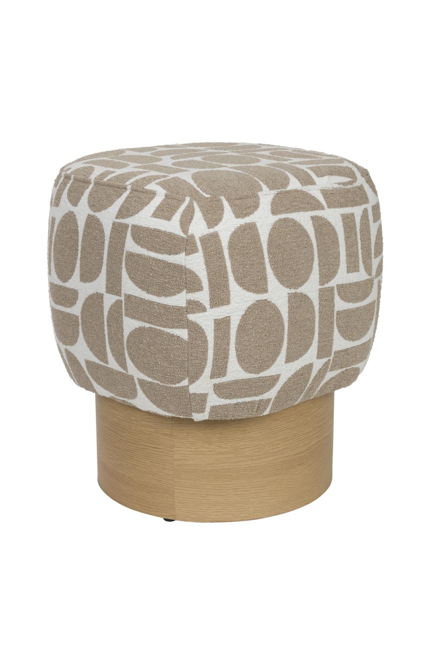 Quiet Object Taburet rotund bej din textil 40 cm Cyril Quiet Object