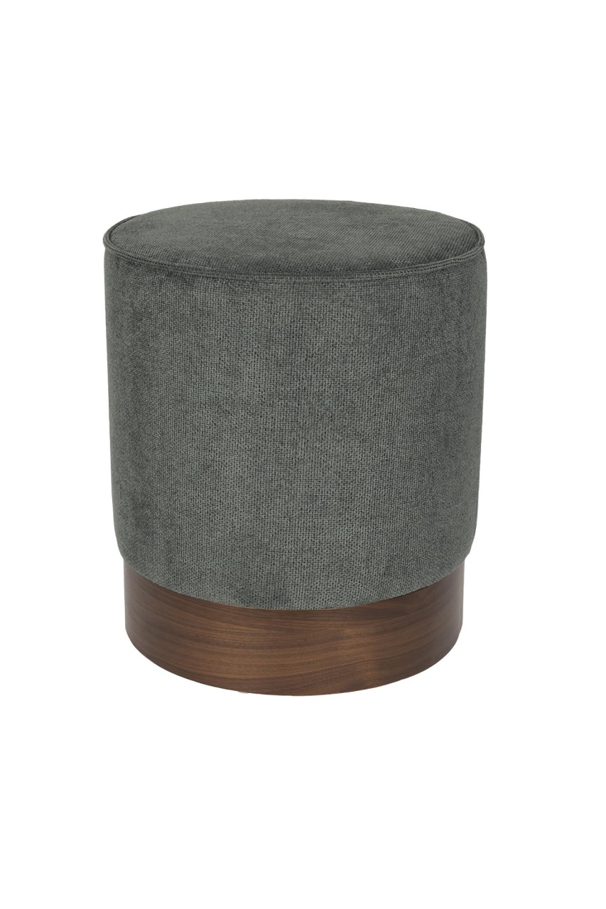 Ottomans Taburet rotund verde din textil 41 cm Bellevue Dutchbone
