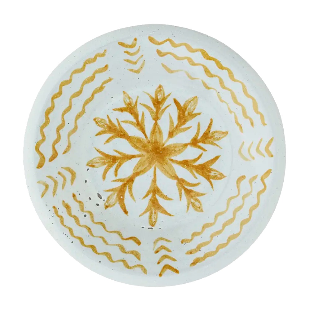 Decorative Trays Tava decorativa rotunda alba/galbena din ceramica 20 cm Sherly Madam Stoltz