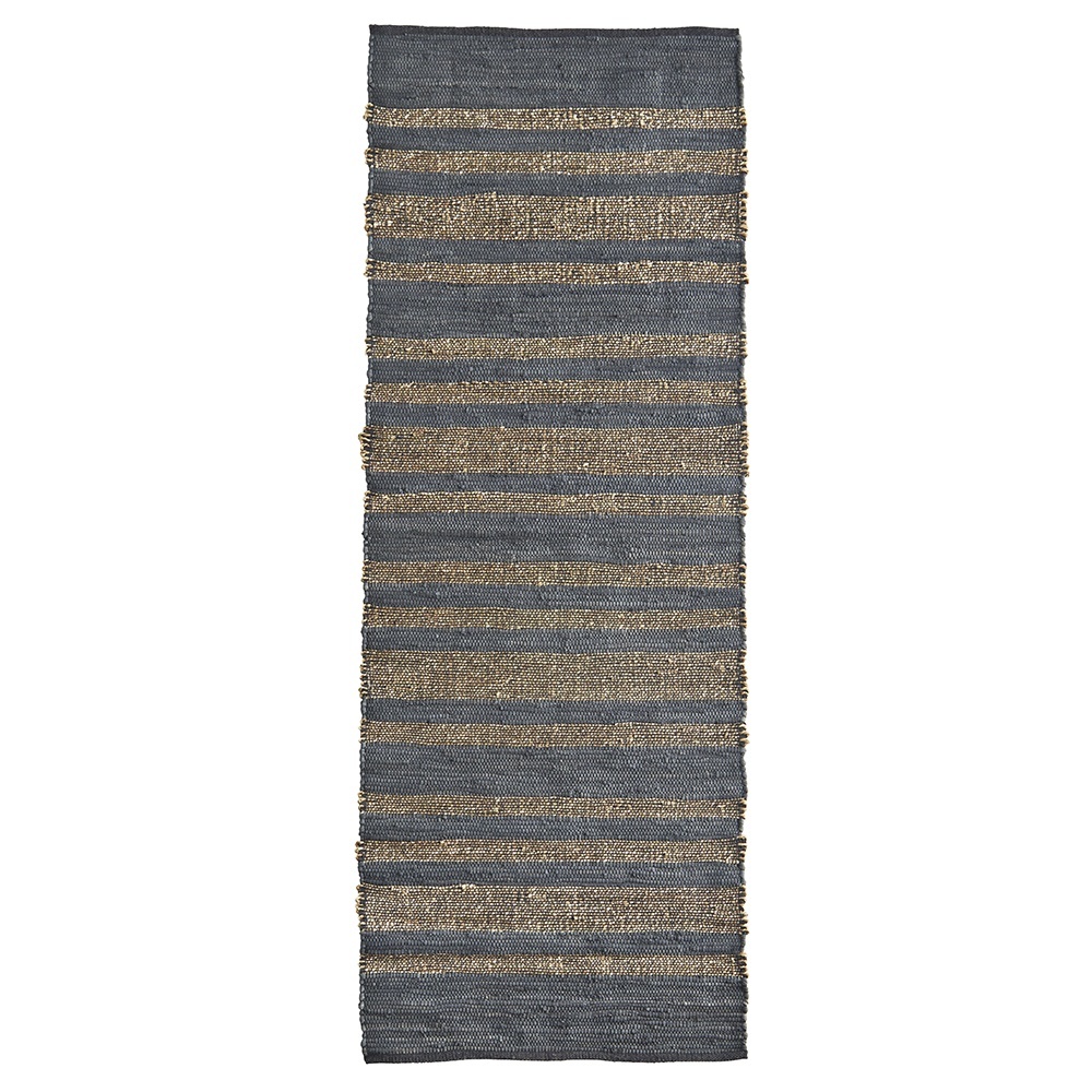 Table Runners Traversa de masa gri inchis/maro din fibre naturale 70x200 cm Baies Madam Stoltz