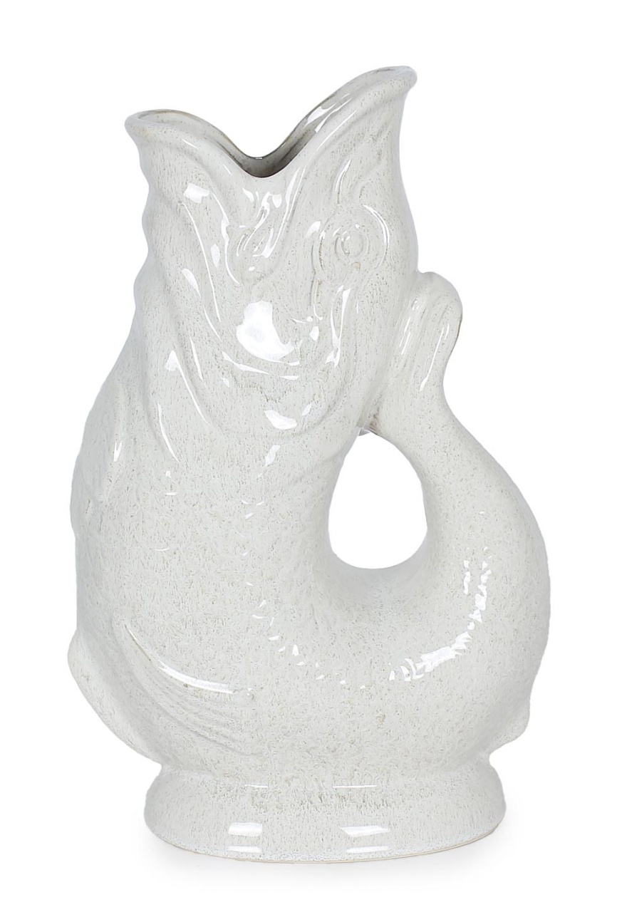 Vases Vaza alba din ceramica 40 cm Sylori Fish Bizzotto