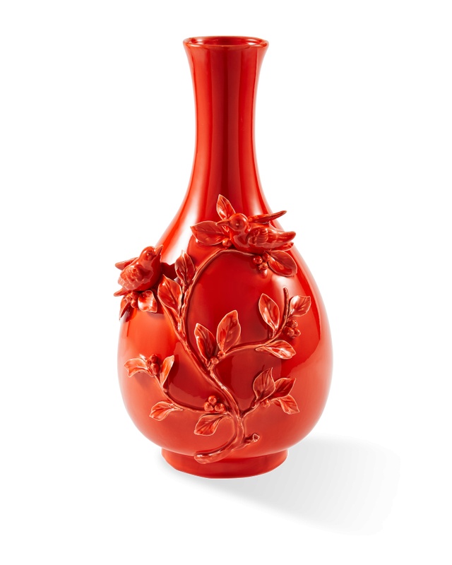 Vases Vaza portocalie din ceramica 60 cm 3D Birds Pols Potten