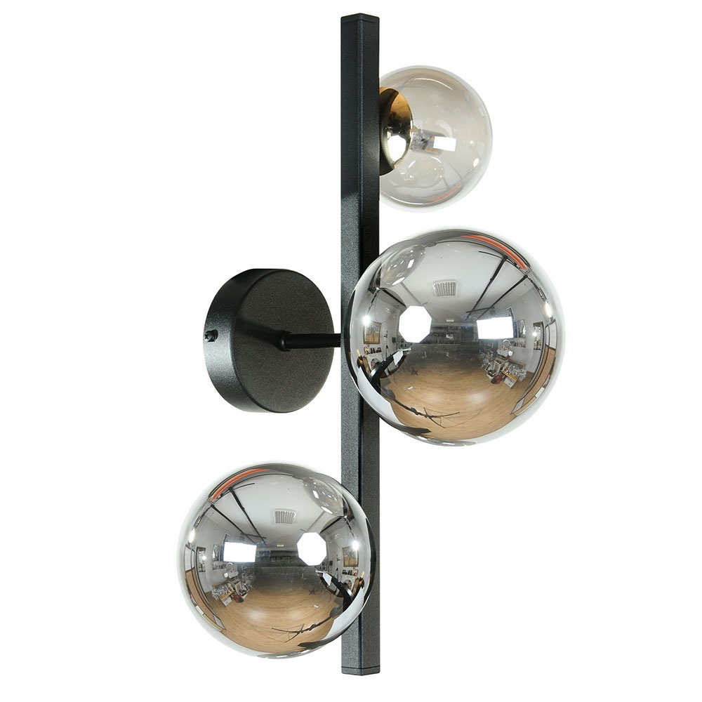 Wall Light Fixtures Aplica neagra/aurie din metal cu 3 becuri Serenity Zuma Line