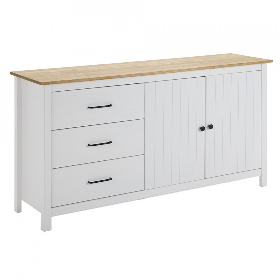 Buffets & Sideboards Bufet inferior alb/maro din lemn 150 cm Miranda Quiet Object