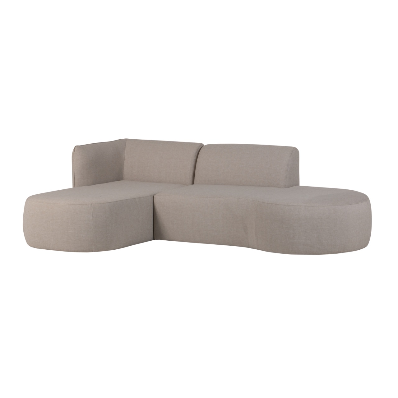 Canapea cu colt exterior crem din textil 258 cm Chios Left Woood