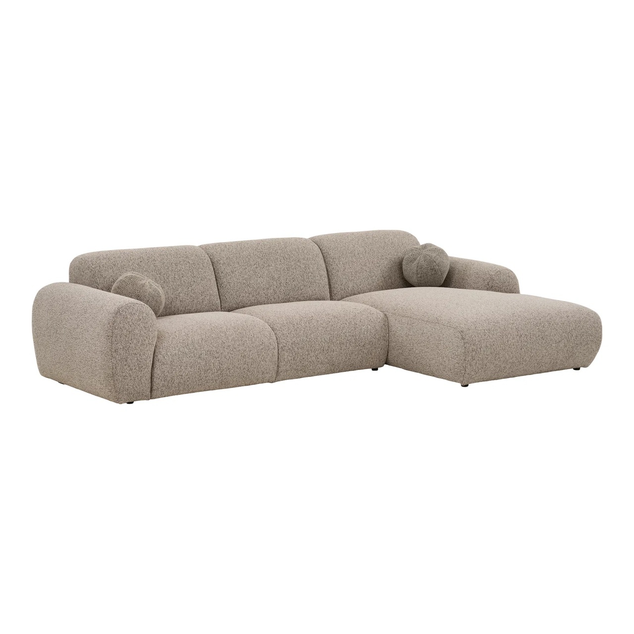 Sofas Canapea cu colt gri din textil 300 cm Clyde Right House Nordic