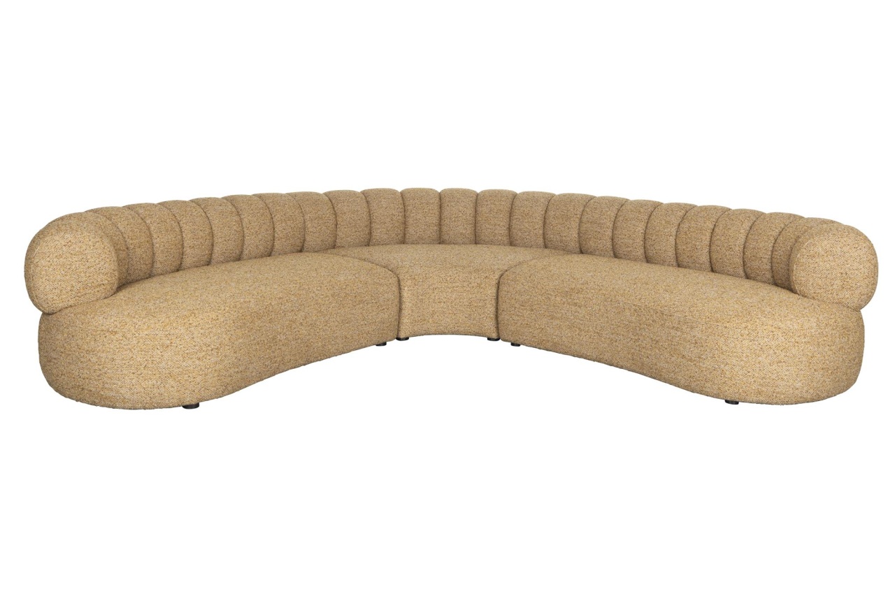 Sofas Canapea cu colt maro din textil pentru 7 persoane Duvane Dutchbone
