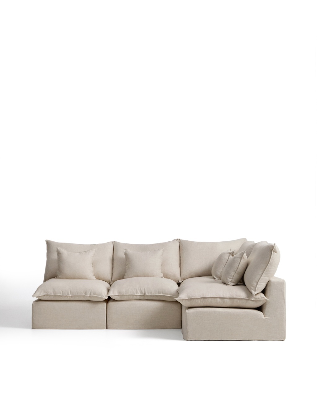 modular sectional sofa Canapea cu colt modulara bej din textil pentru 4 persoane Anarela 287 Right Kave Home