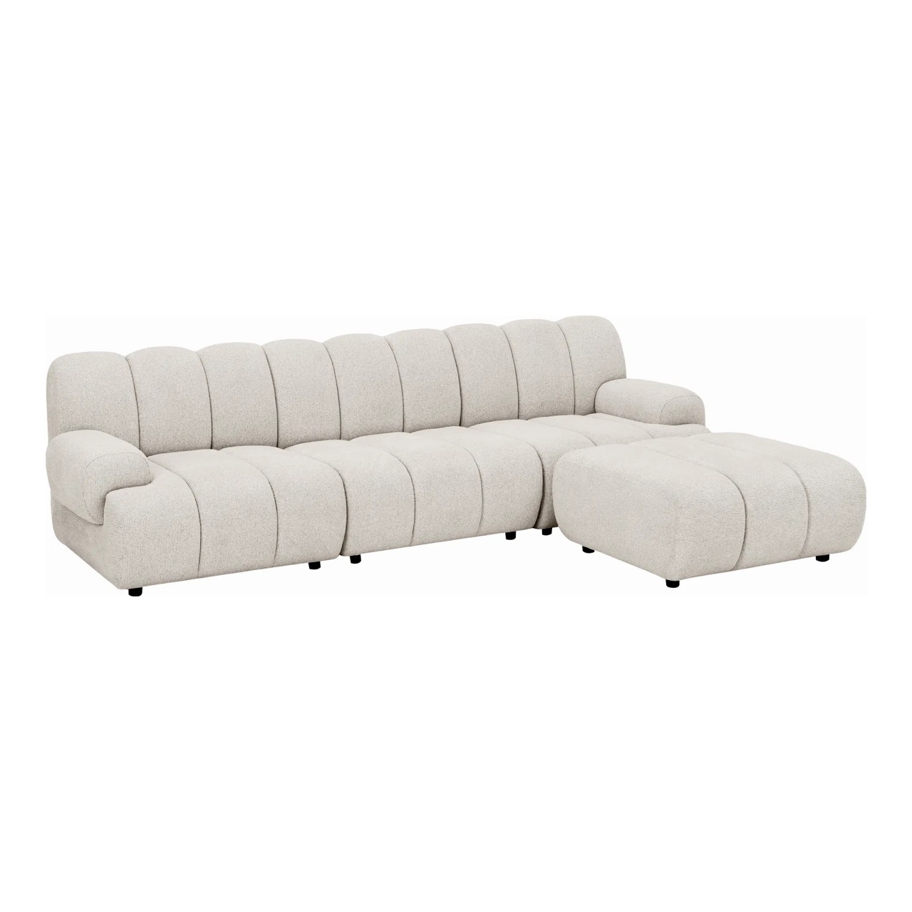 House Nordic Canapea modulara cu colt bej din textil 3,5 persoane Taza Right House Nordic