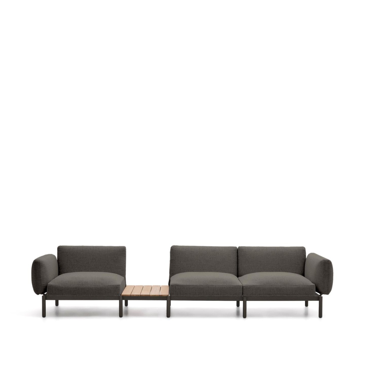 Outdoor Furniture Canapea modulara exterior gri/verde din textil pentru 3 persoane Sorells Kave Home