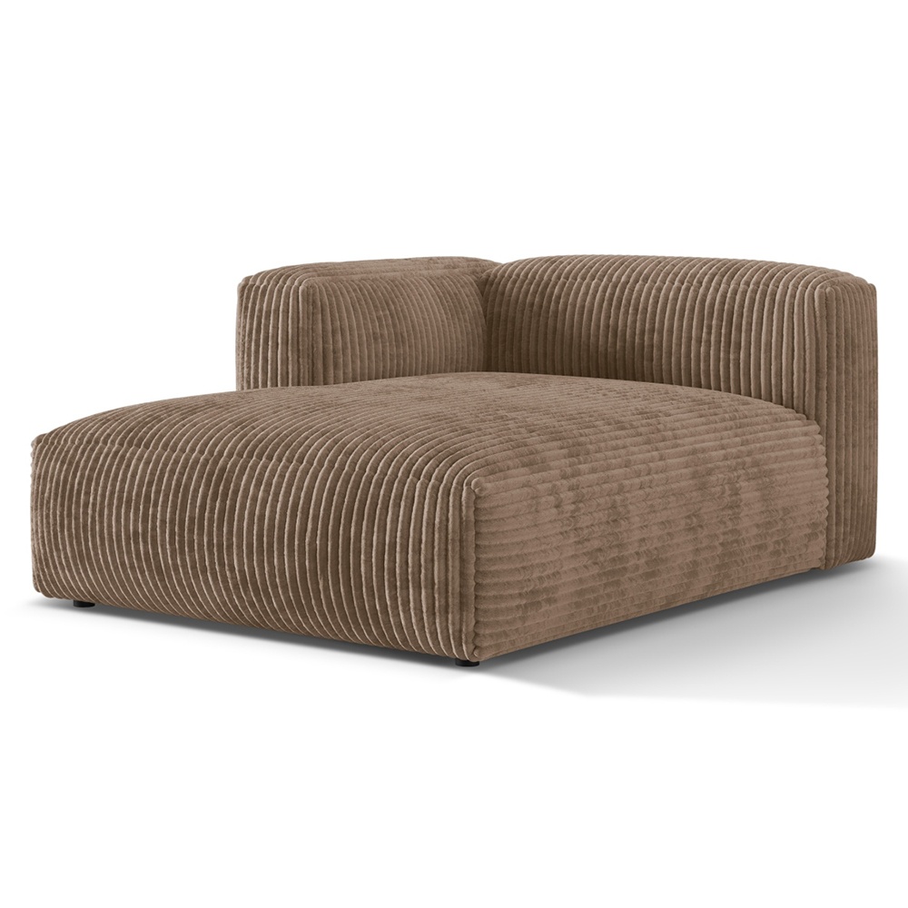 Canapea modulara maro din textil pentru 1 persoana Martina T Corduroy Left Micadoni