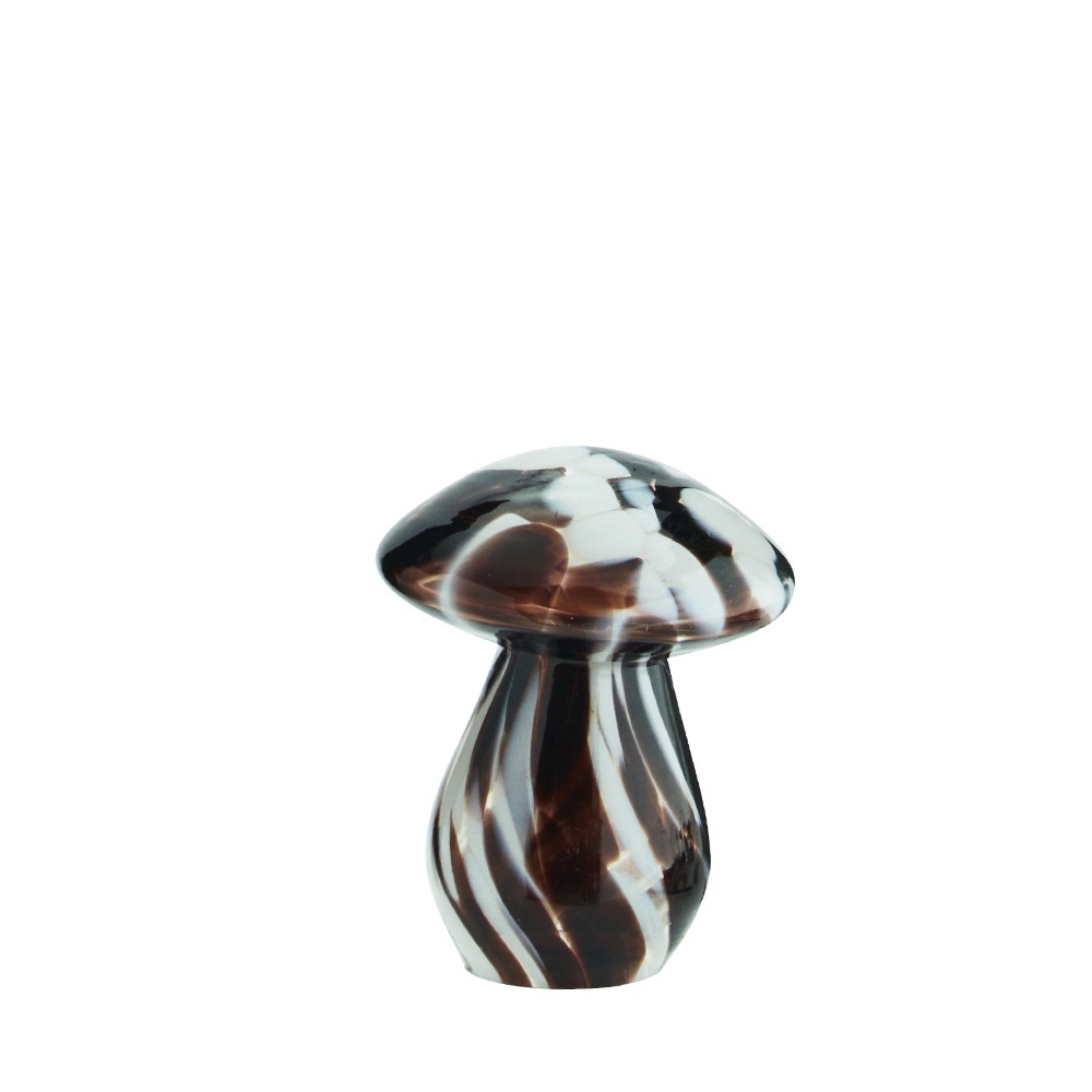 vitrina din sticla Decoratiune alba/maro din sticla 10 cm Forest Madam Stoltz