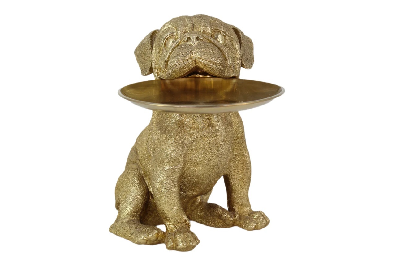 fibre Decoratiune aurie din fibre sintetice 27 cm Bulldog The Home Collection