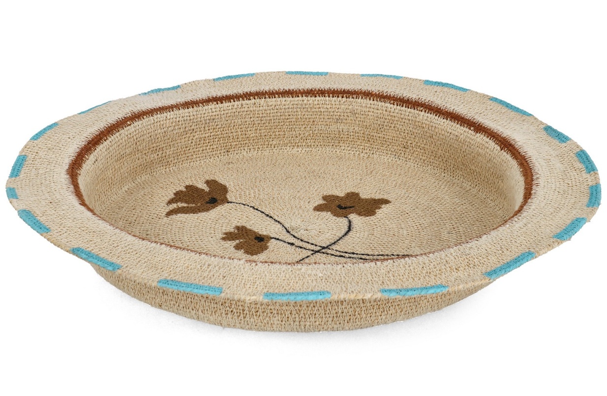 Plates Decoratiune de perete multicolora din fibre naturale 52 cm Thang Bizzotto