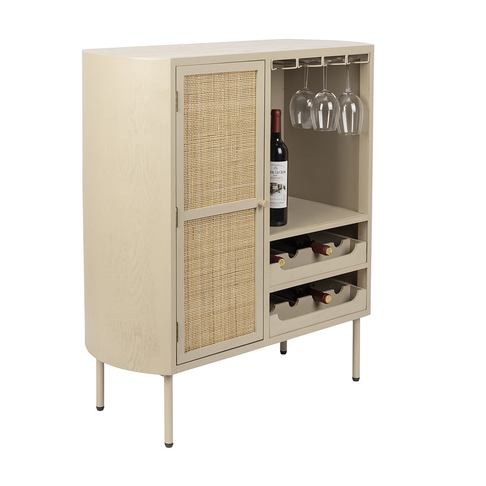 Dulap bar bej din metal 100 cm Amaya Low Quiet Object