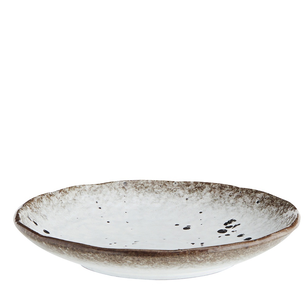 Plates Farfurie pentru desert alba/maro din ceramica 18 cm Cake Madam Stoltz