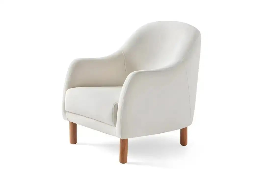 Chairs Fotoliu alb din textil Aries Boucle The Home Collection