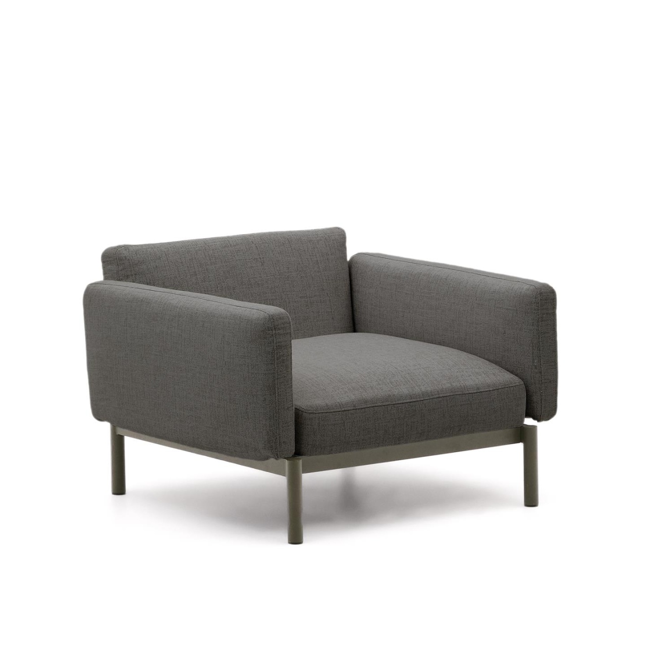 Outdoor Furniture Fotoliu exterior gri/verde din textil Sorells Kave Home