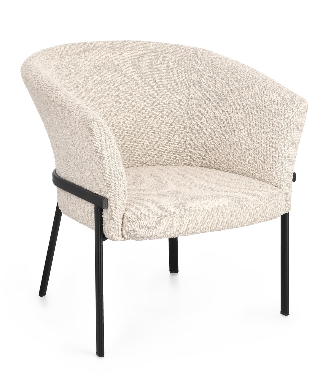 Chairs Fotoliu ivoriu din textil Puka Bizzotto