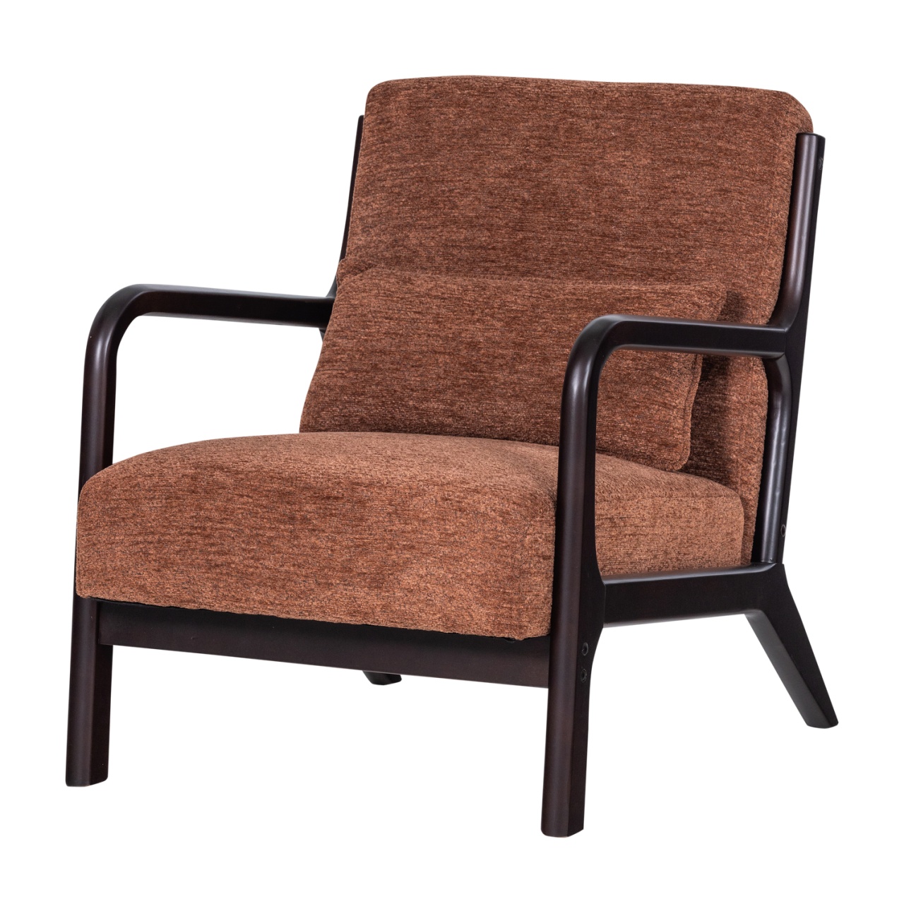 Chairs Fotoliu maro din textil Mark Chenille Woood