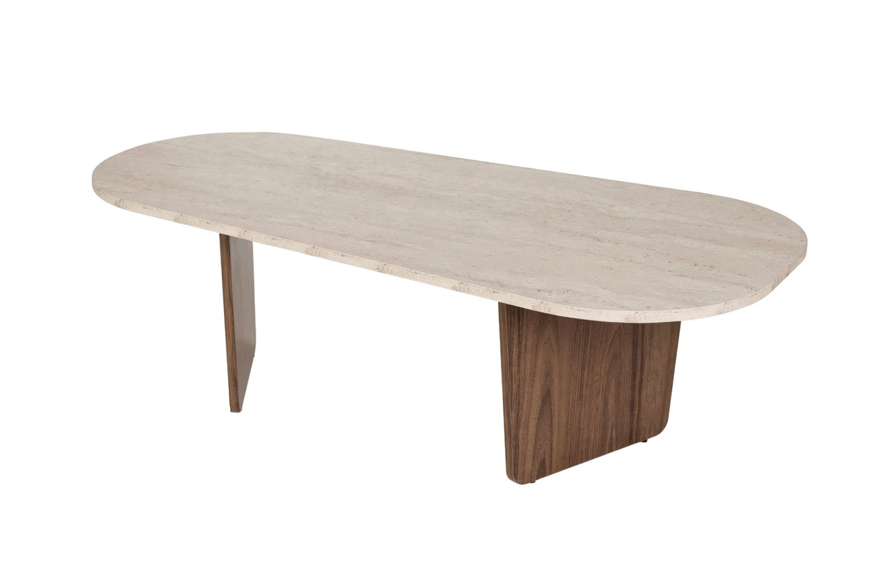 Coffee Tables Masa de cafea bej 65x130 cm Ovalis Nordure