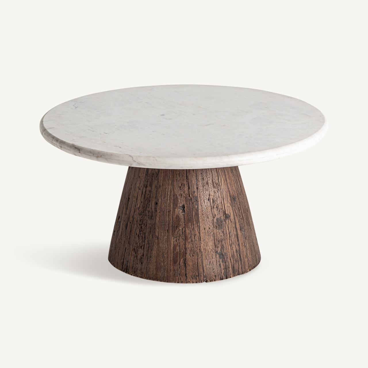 masa bucatarie 80/60 Masa de cafea maro/alba din marmura 80 cm Skorup Vical Home