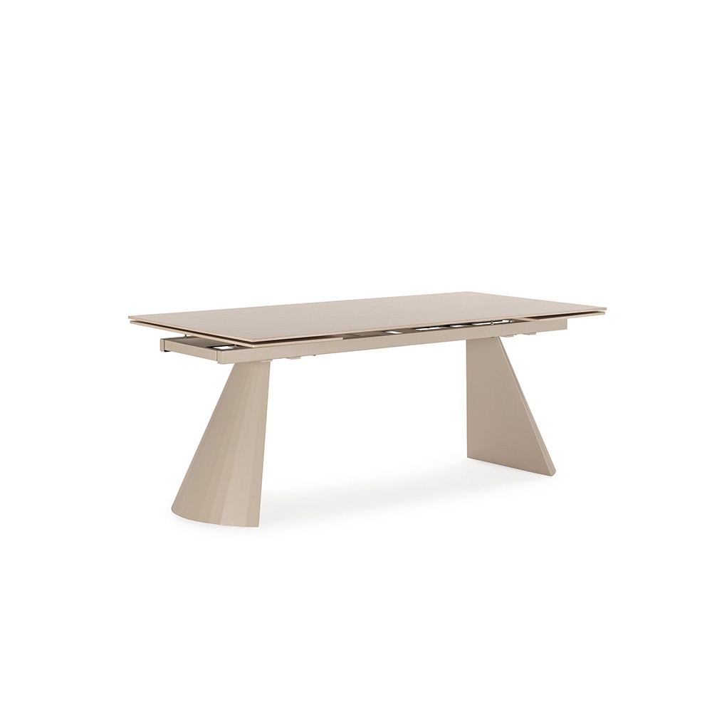 Quiet Object Masa dining extensibila crem din ceramica 90x180(260) cm Prisca Quiet Object