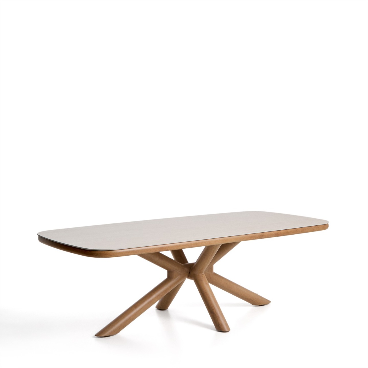 kave taburetes Masa dining exterior ecru din ceramica 110x140 cm Mirtia Kave Home