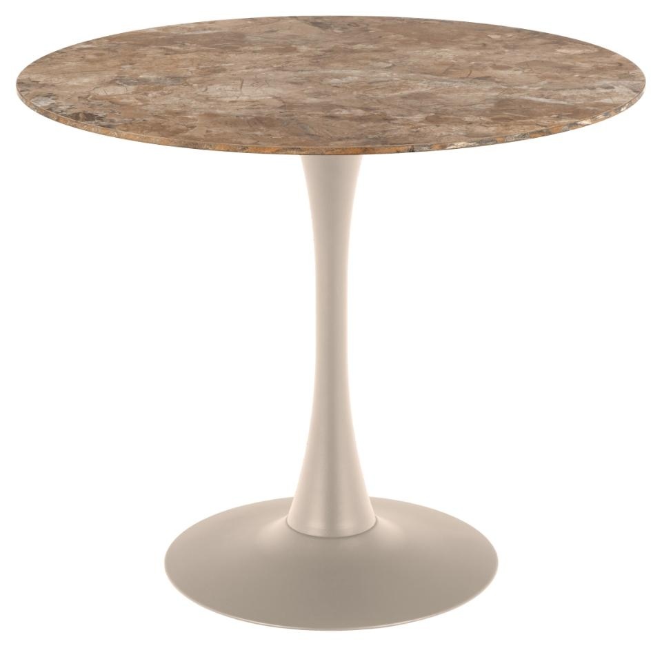Quiet Object Masa dining maro/crem din ceramica 90 cm Malta Quiet Object