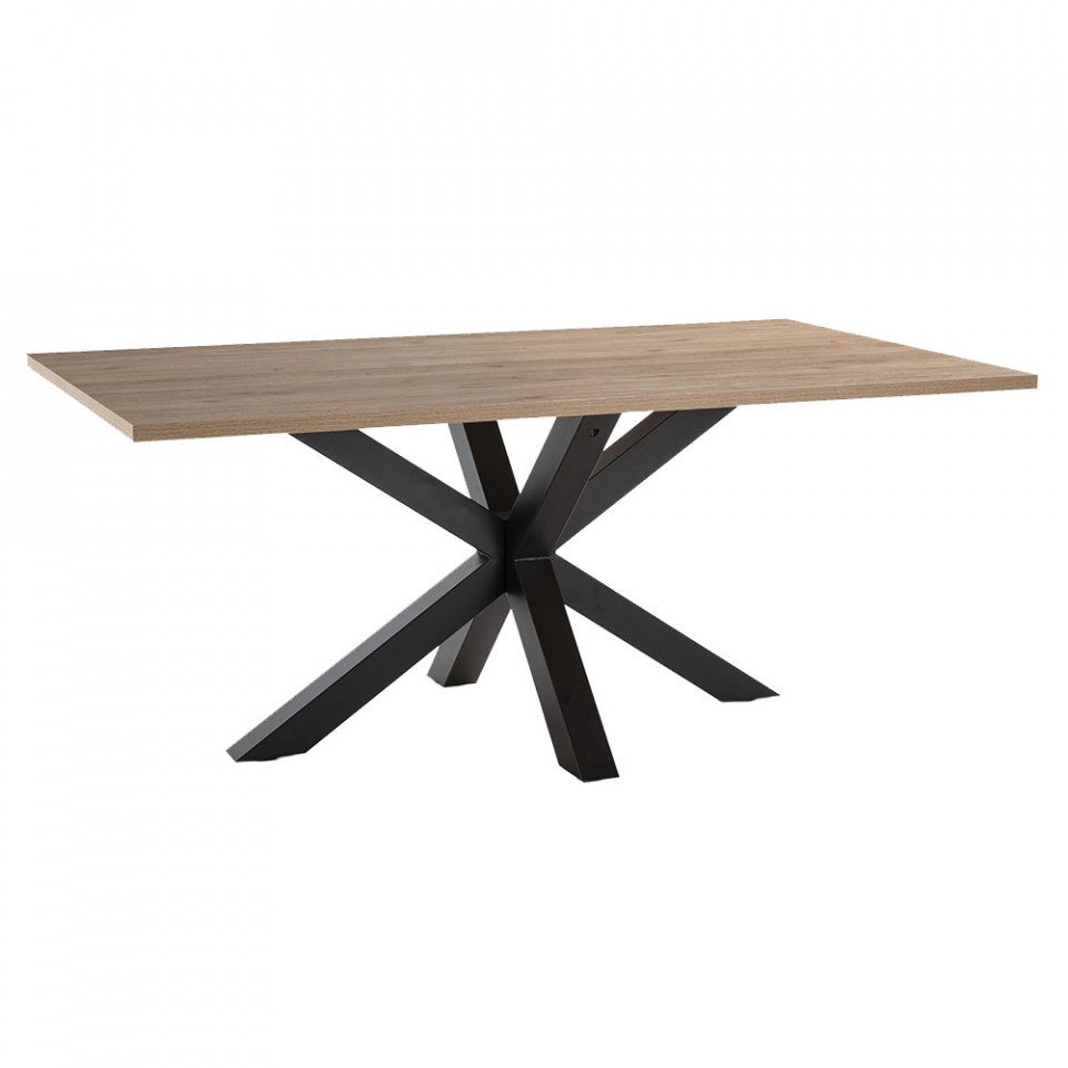 Quiet Object Masa dining maro/neagra din metal 100x180 cm Comba Quiet Object
