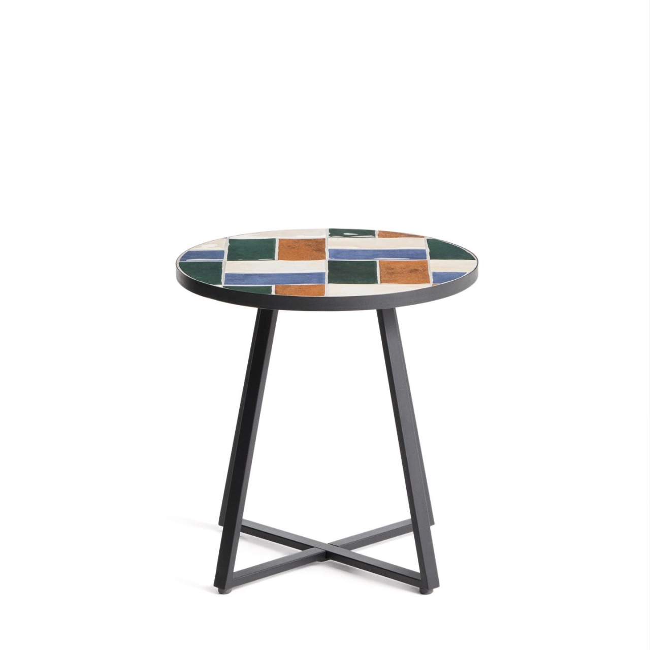 Outdoor Furniture Masa laterala exterior multicolora din metal 45 cm Tella Kave Home