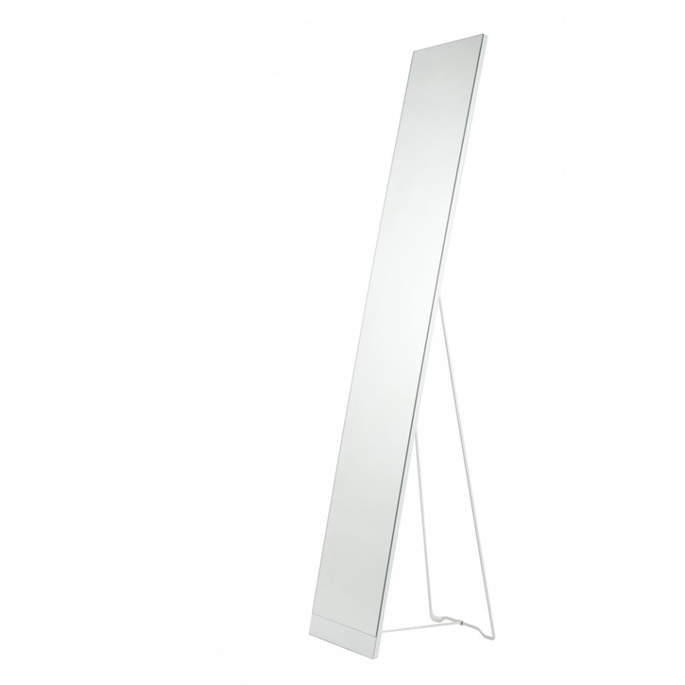 Quiet Object Oglinda dreptunghiulara alba din metal 37x148 cm Stand Quiet Object
