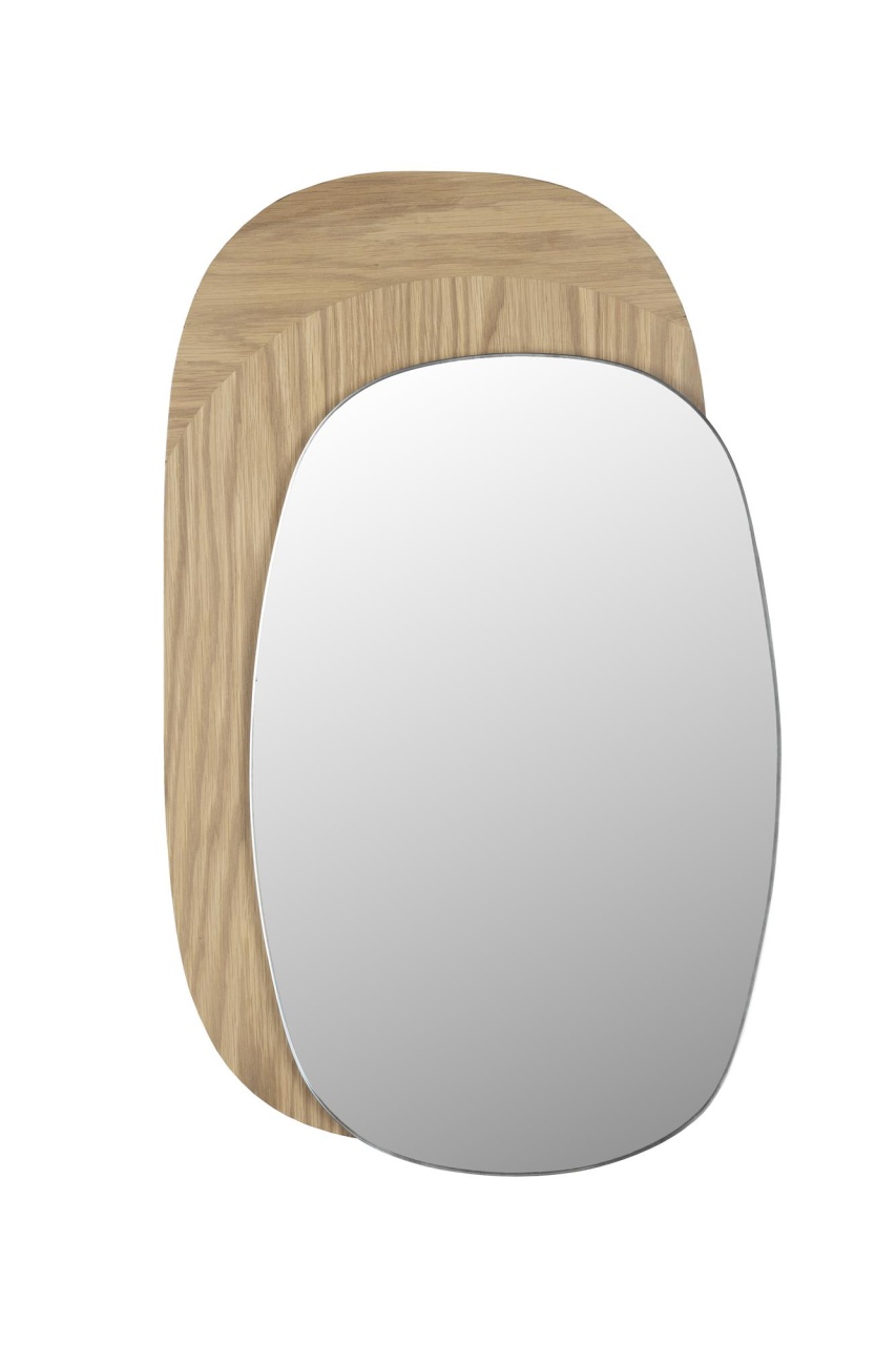 Mirrors Oglinda ovala maro din lemn 37x60 cm Ember Zuiver