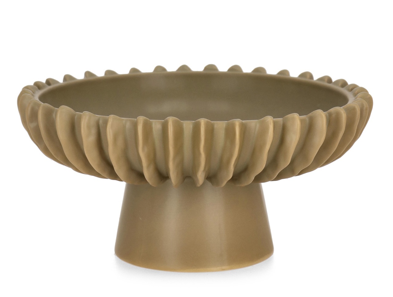 Platou cu picior grej din ceramica 26 cm Eldar Bizzotto