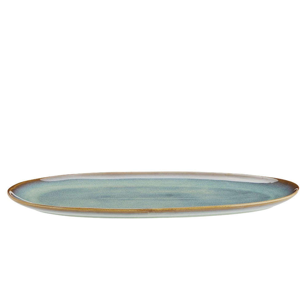 Plates Platou verde din ceramica 20x36 cm Leon Madam Stoltz