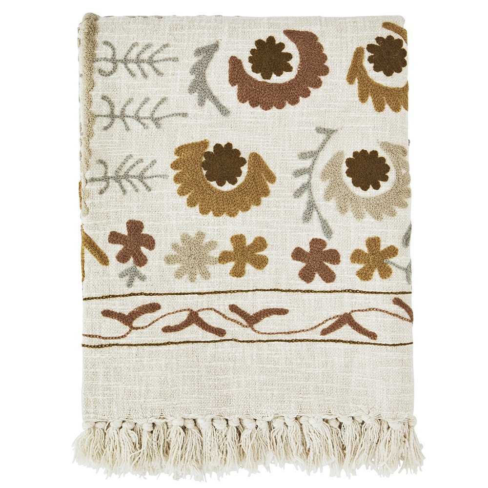 Linens & Bedding Pled multicolor din bumbac 130x180 cm Suzani Art Madam Stoltz
