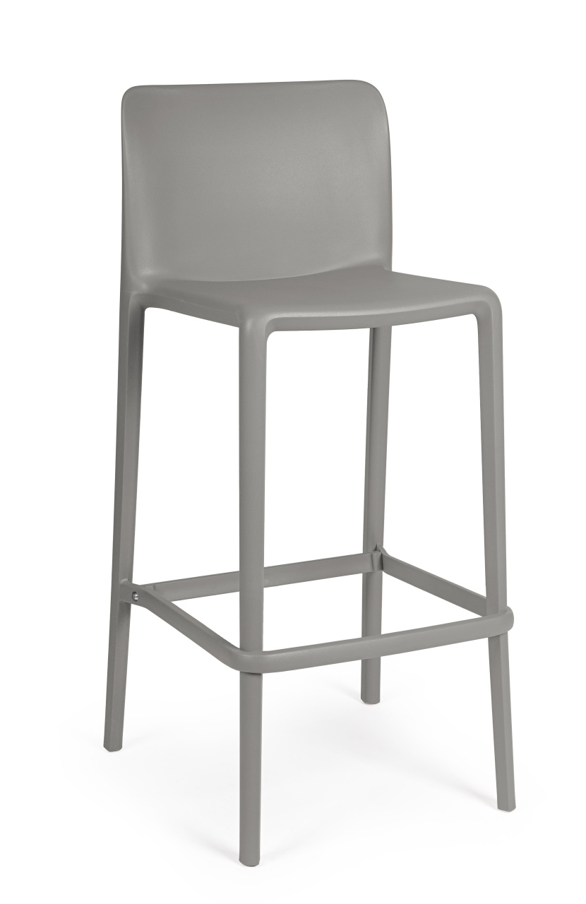 Chairs Scaun bar exterior gri din plastic Chloris Arm Bizzotto