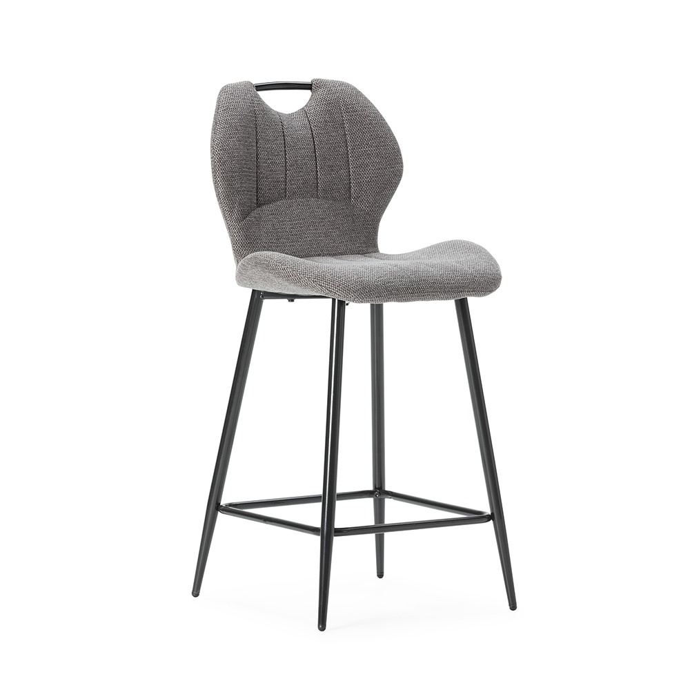 Quiet Object Scaun bar gri antracit din textil Muli Quiet Object
