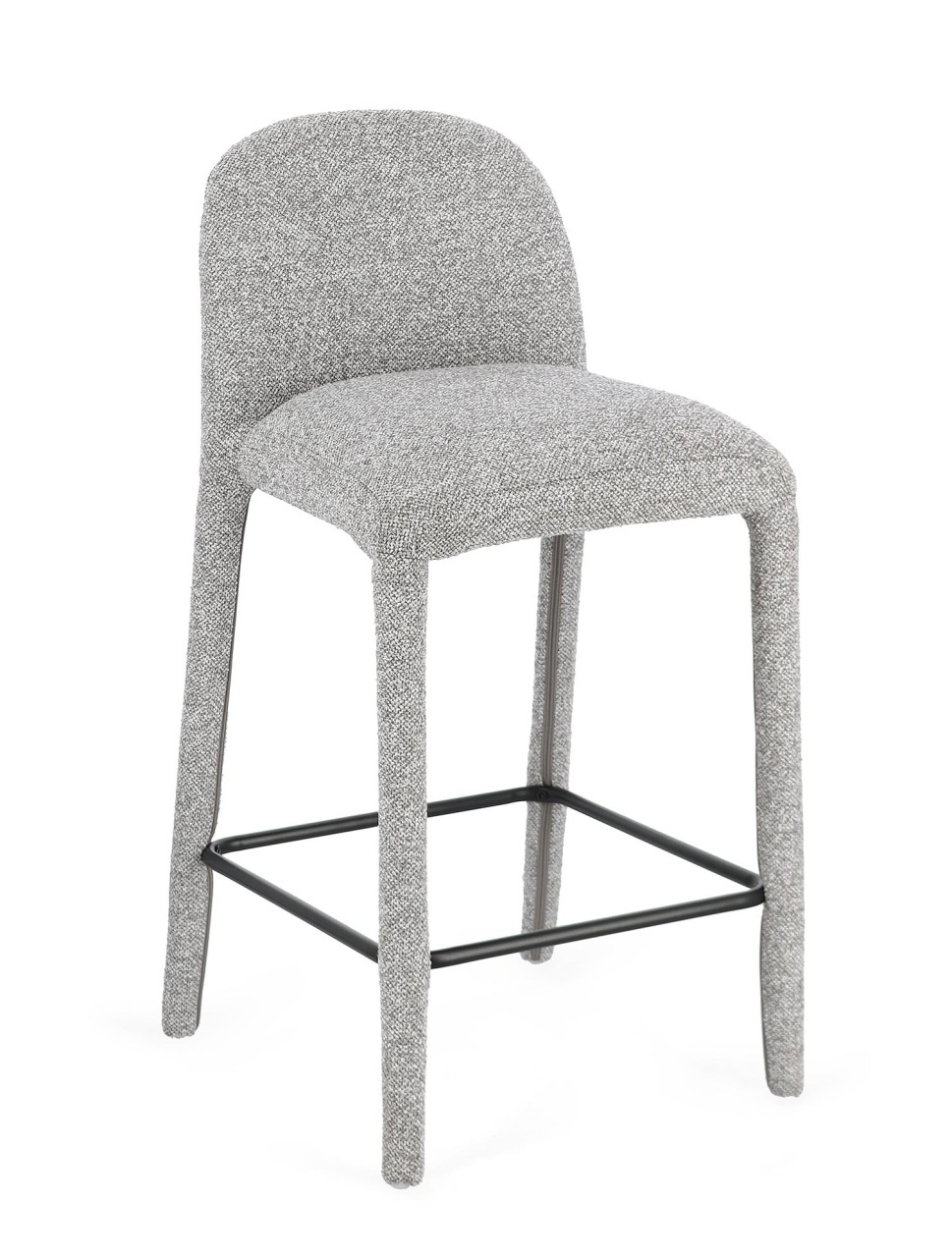 Chairs Scaun bar gri din textil Antara Boucle Bizzotto