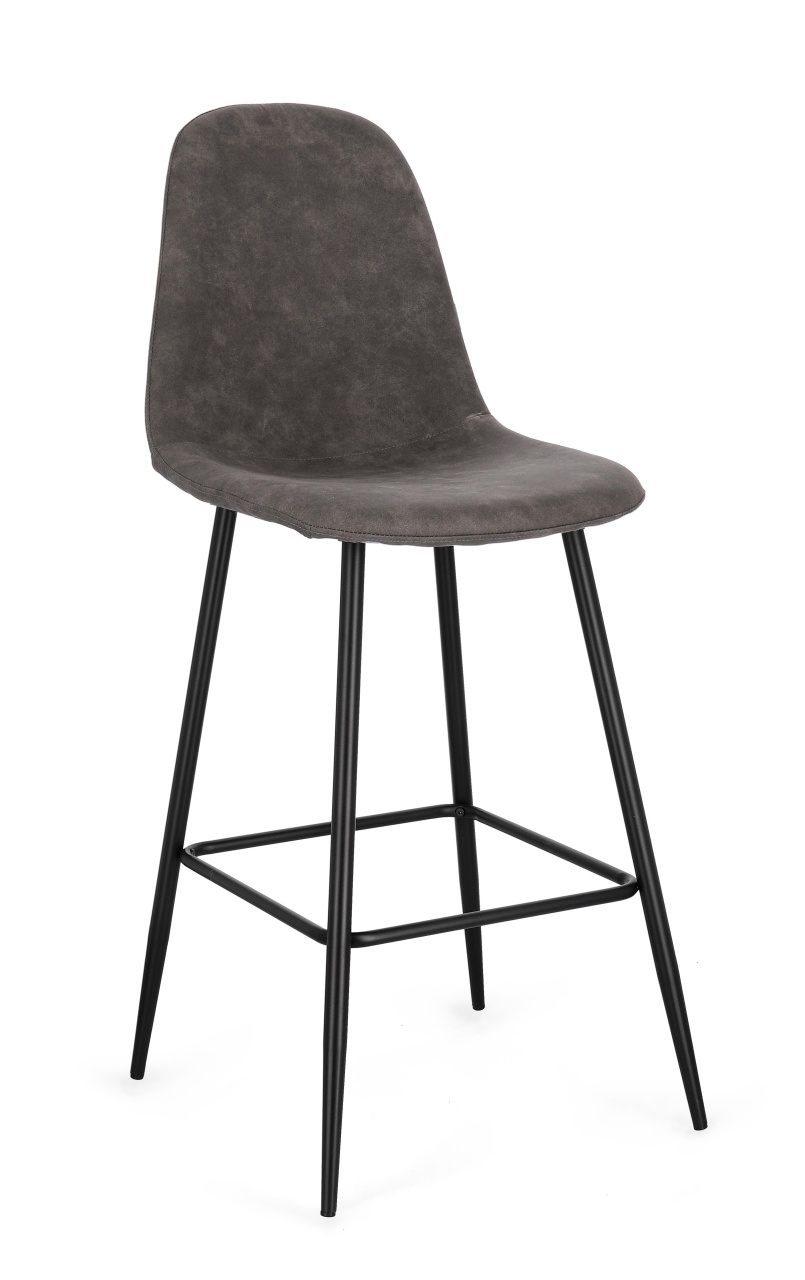 Chairs Scaun bar negru/gri inchis din textil New Irelia Bizzotto