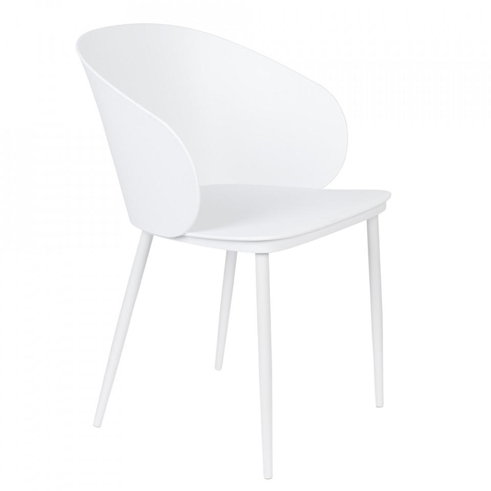Kitchen & Dining Room Chairs Scaun dining alb din plastic Gigi Quiet Object