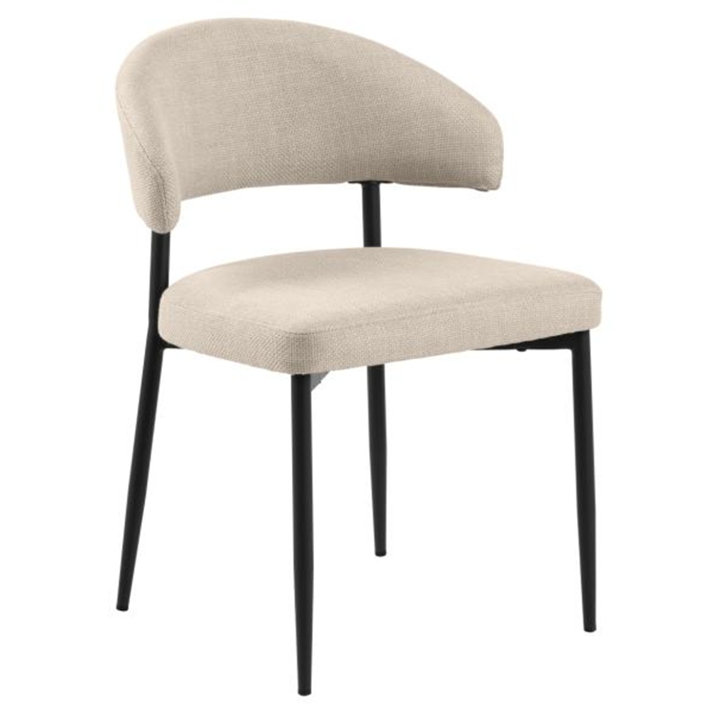 Quiet Object Scaun dining bej/negru din textil Edina Quiet Object