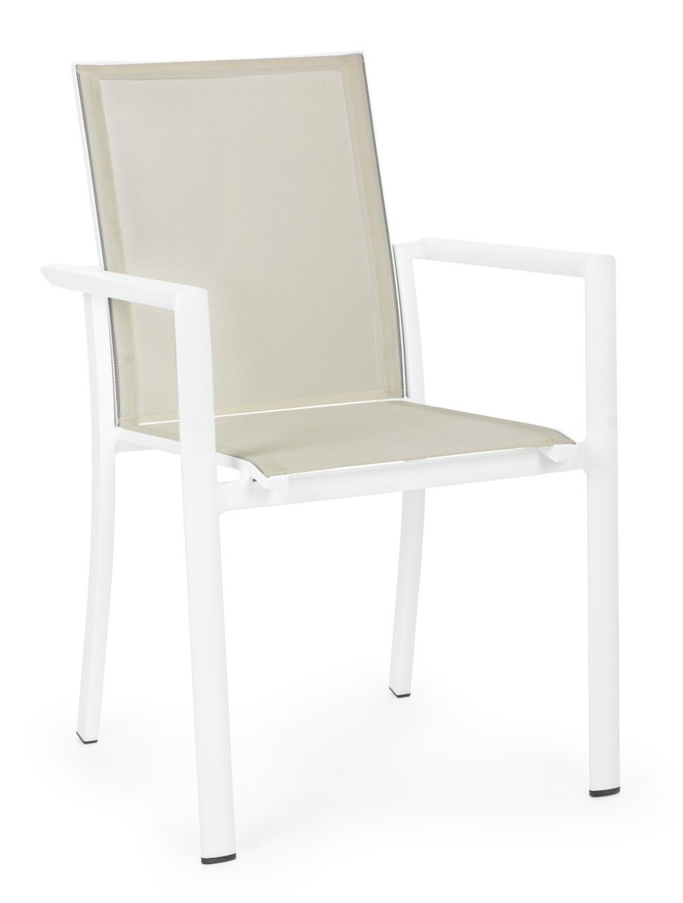 Outdoor Furniture Scaun dining exterior alb/gri din textil Konnor Bizzotto