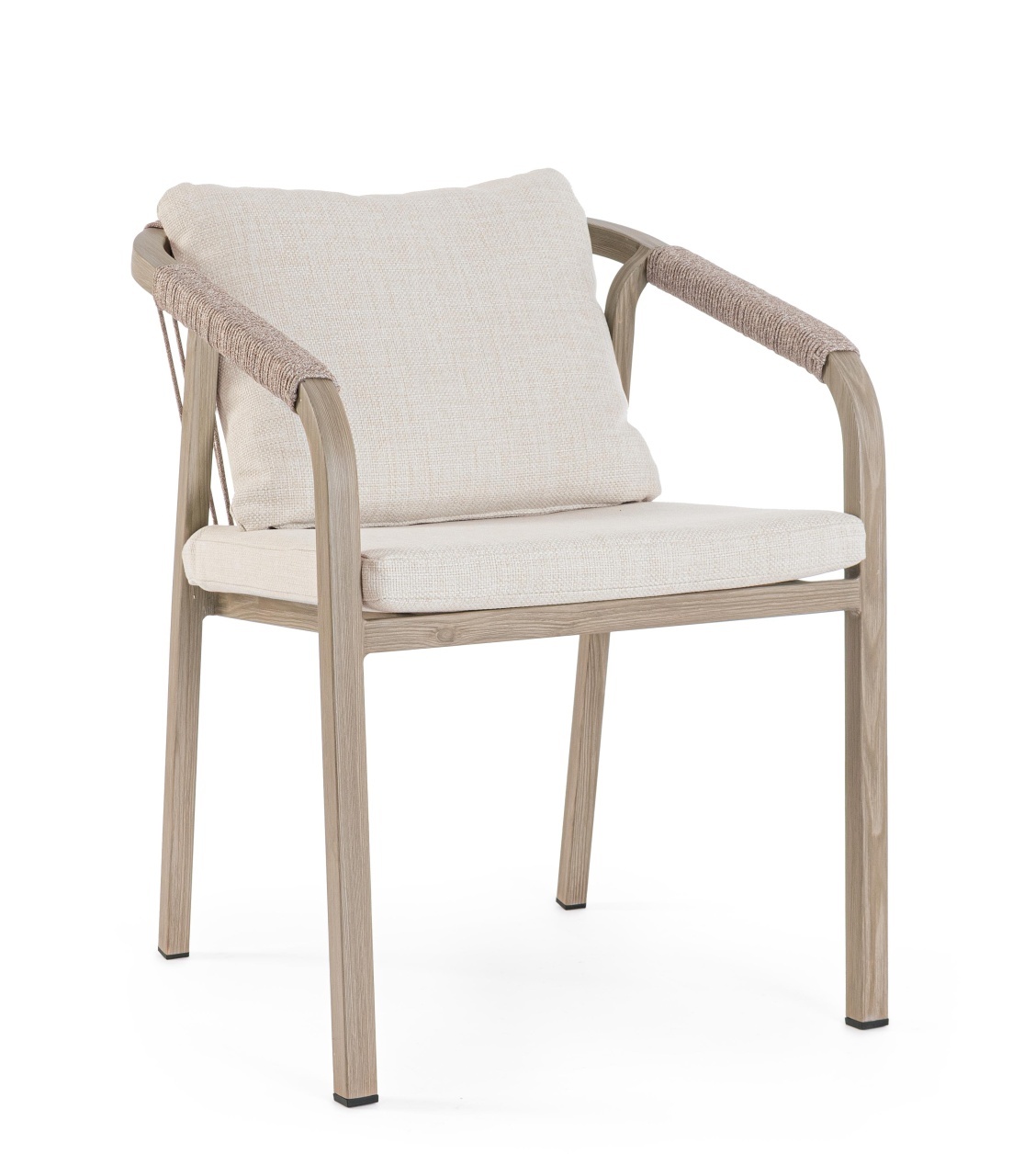 Outdoor Furniture Scaun dining exterior maro/gri deschis din metal Kalimera Bizzotto