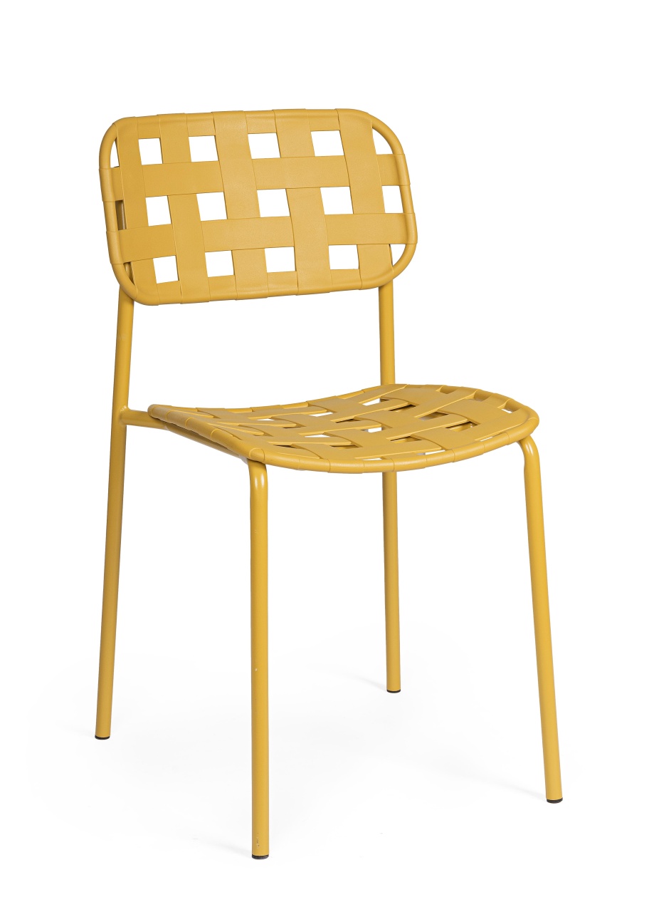 Outdoor Furniture Scaun dining exterior ocru din metal Clover Bizzotto
